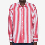 Logos Stripe Shirt Earth Red | White