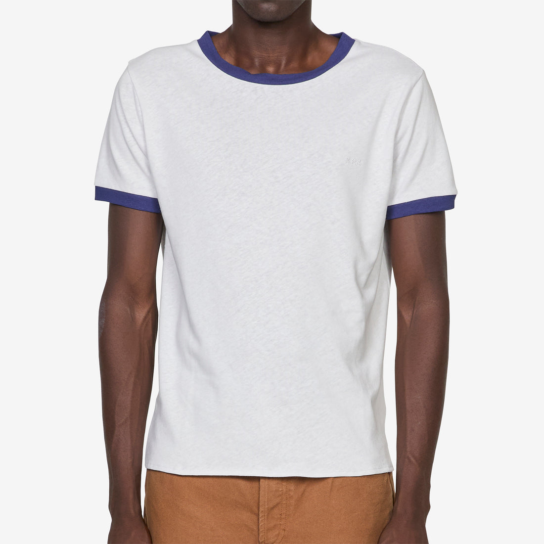 Contrast Trim T-Shirt Chalk Tees