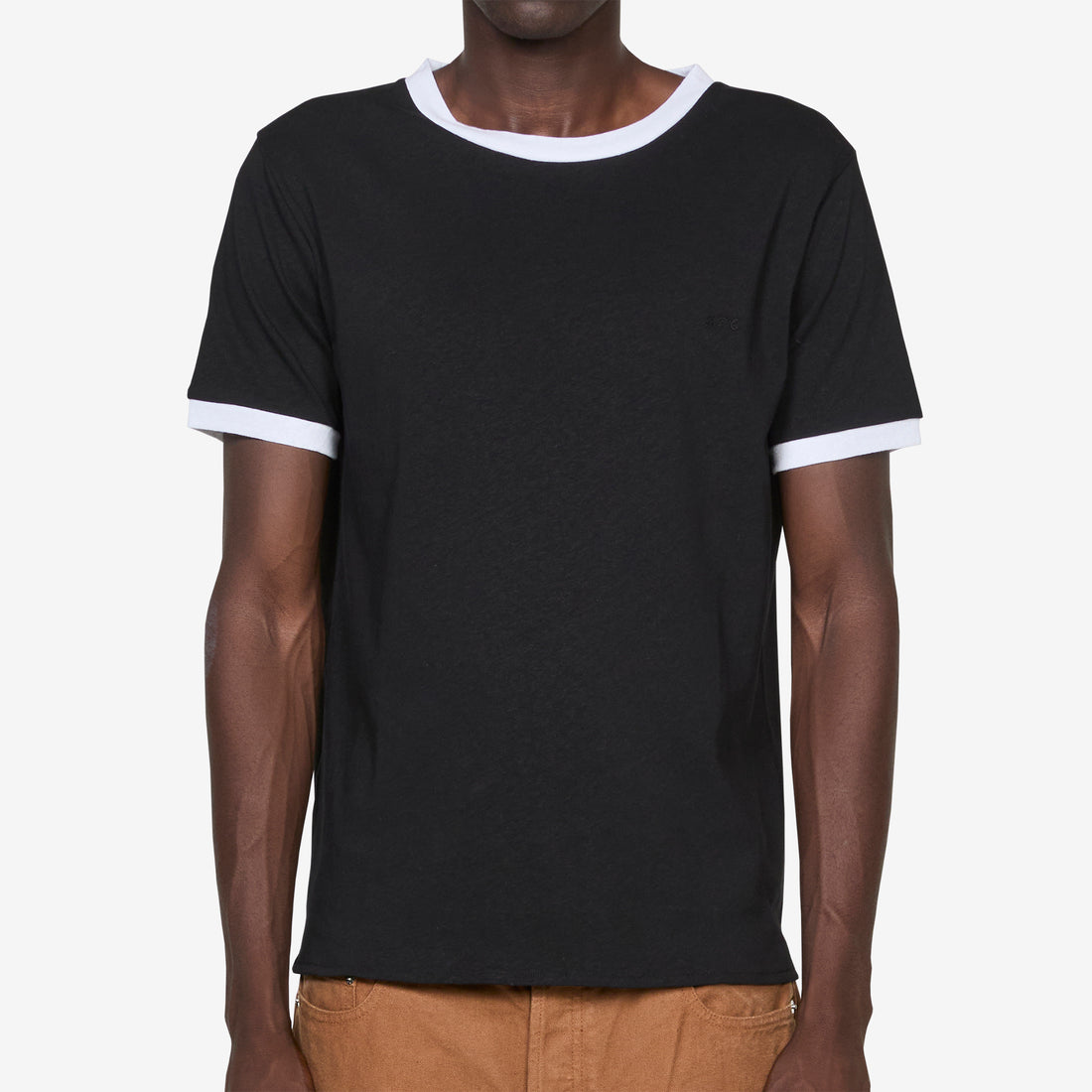Contrast Trim T-Shirt Black Tees