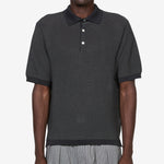 Knit Polo "WASHI" 2 Tone Black