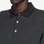 Knit Polo "WASHI" 2 Tone Black