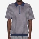 Half Zip Knit Polo Navy