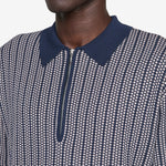 Half Zip Knit Polo Navy