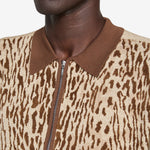 Half Zip Knit Polo Animal Jacquard Giraffe
