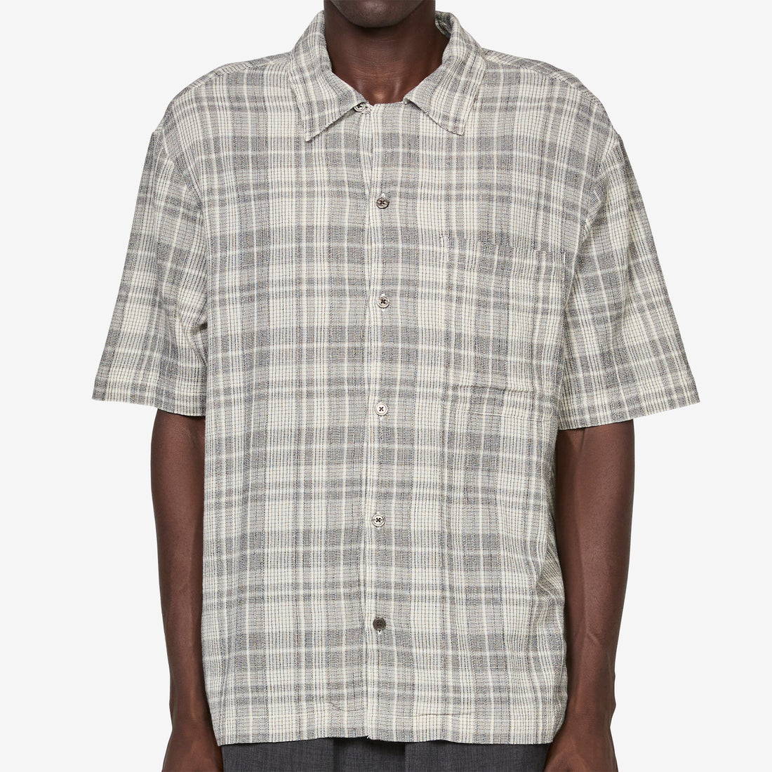 Wave Shirt Black Ecru Mini Check Shirts