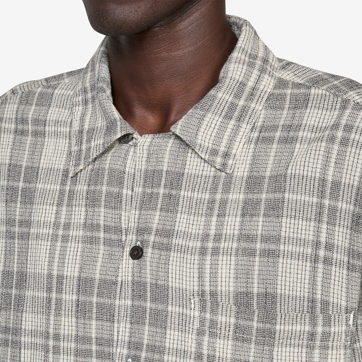 Wave Shirt Black Ecru Mini Check
