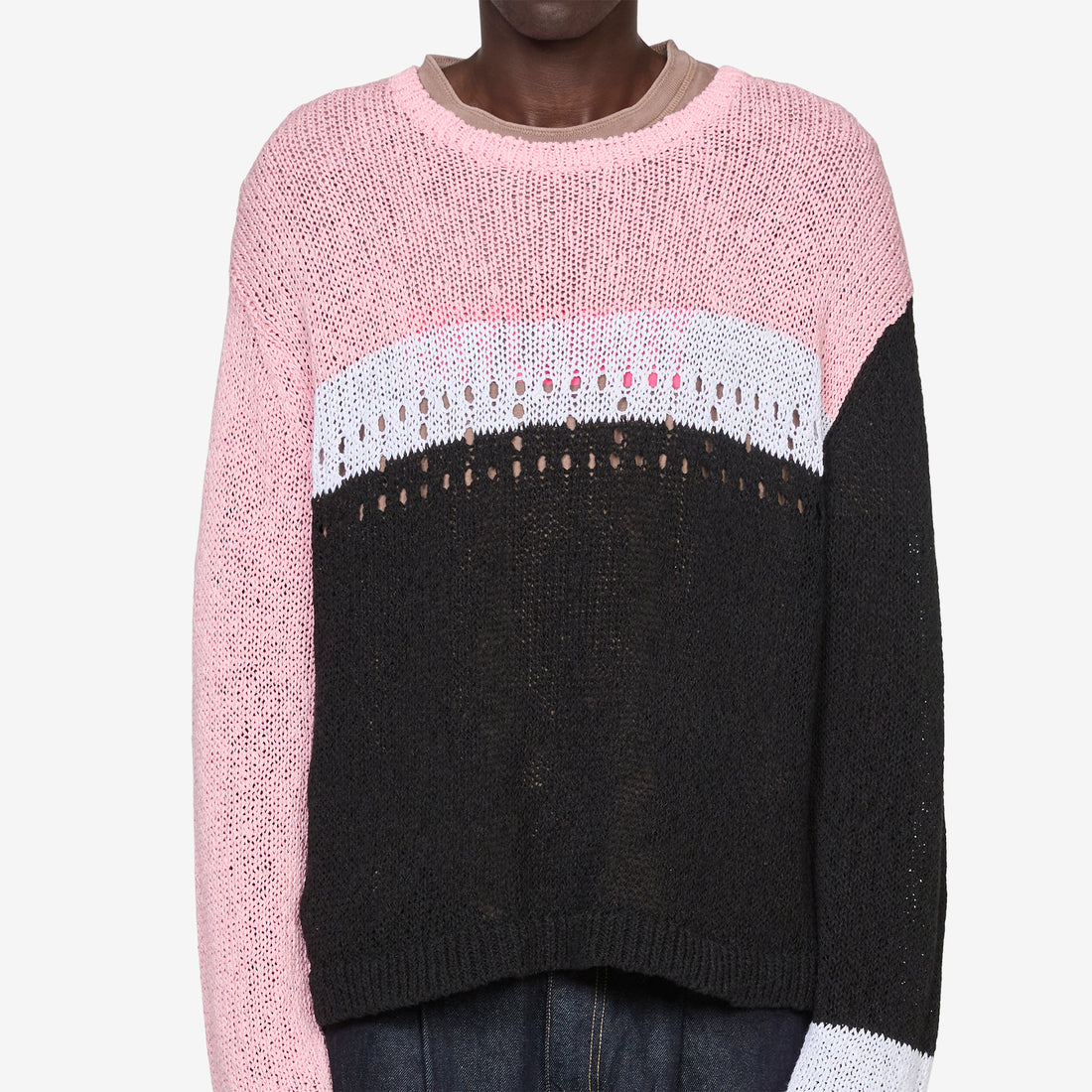 Richman Open Knit Pink | Black Jumpers