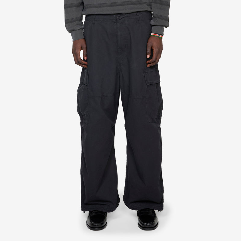 Super Wide Curve Cargo Pants Black Pants