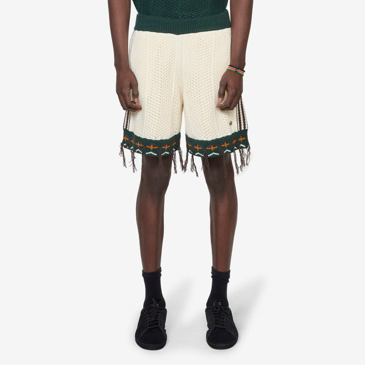 CLOT by Edison Chen x Crochet Shorts Cream White Front