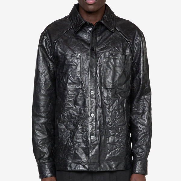 Crunch Leather Overshirt Black Shirts