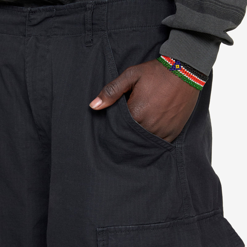 Super Wide Curve Cargo Pants Black Pants