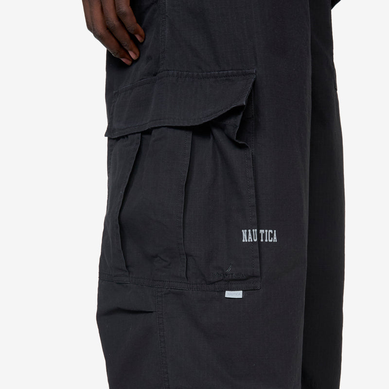 Super Wide Curve Cargo Pants Black Pants