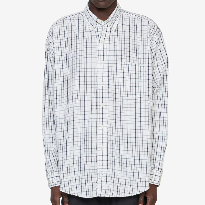 Twill Tattersall Longsleeve Shirt Off White Shirts