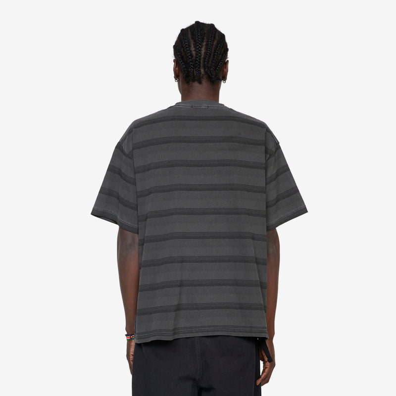 Pigment Dyed Logo Border T-Shirt Black Tees