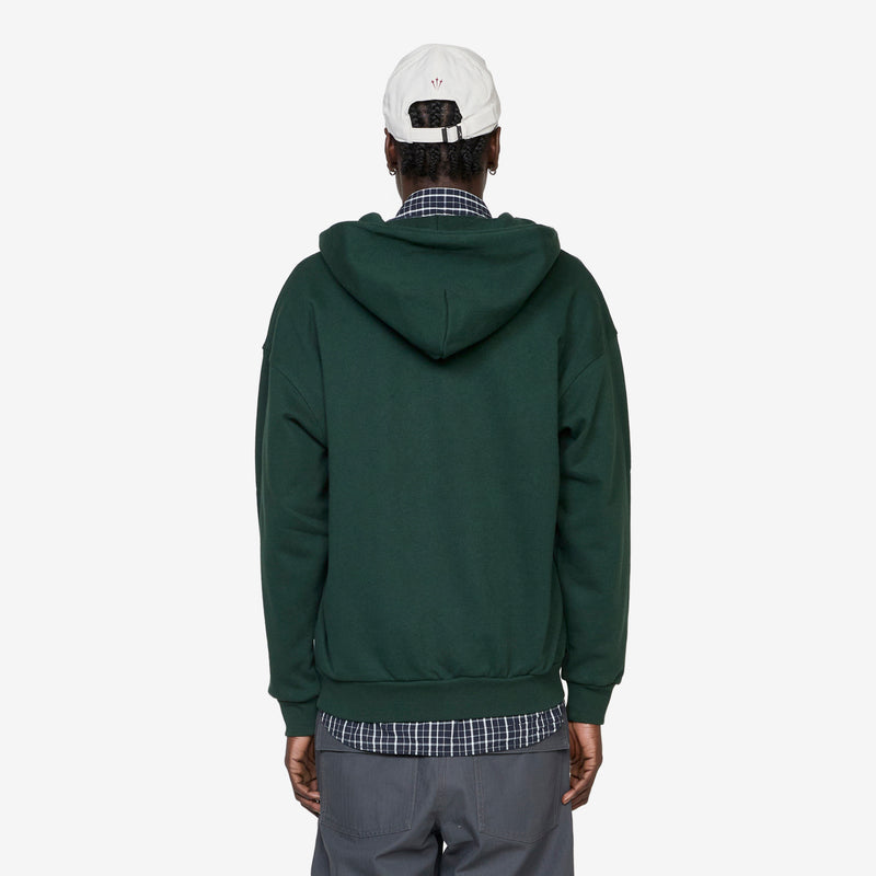 Arch Logo Full Zip Up Hoodie Green Jumpers