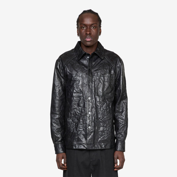 Crunch Leather Overshirt Black Shirts