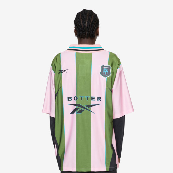 BOTTER x Reverse Soccer T-Shirt Striped Pink | Green Tees