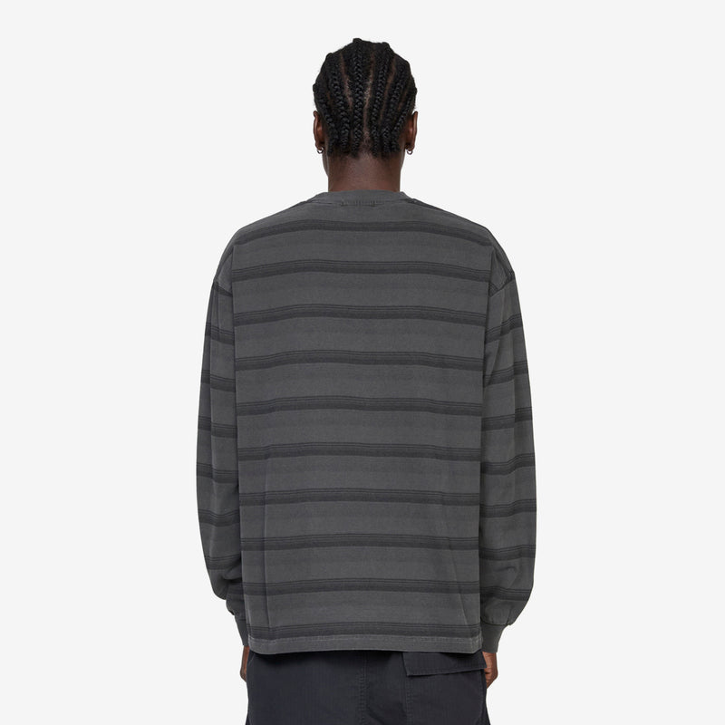 Pigment Dyed Logo Border Longsleeve T-Shirt Black Tees