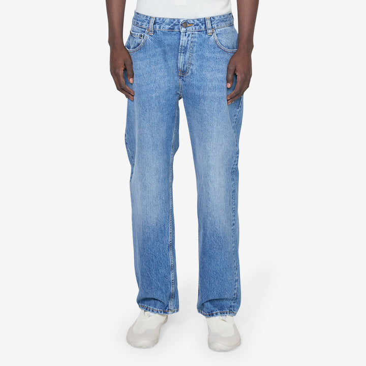 5 Pocket Jean Bleach Wash Indigo Front