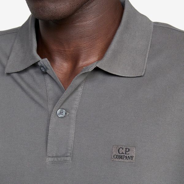 24/1 Piquet Logo Polo Smoked Pearl