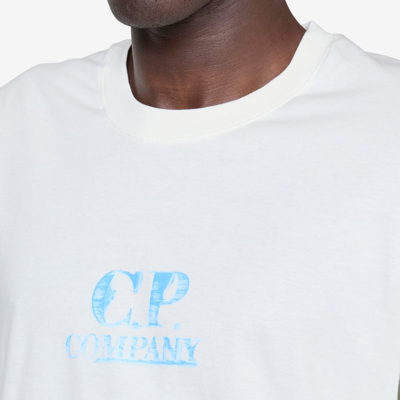 30/1 Jersey Graphic Logo T-Shirt Gauze White Tees