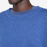 Cotton Knit Crewneck Sweater Steel Blue