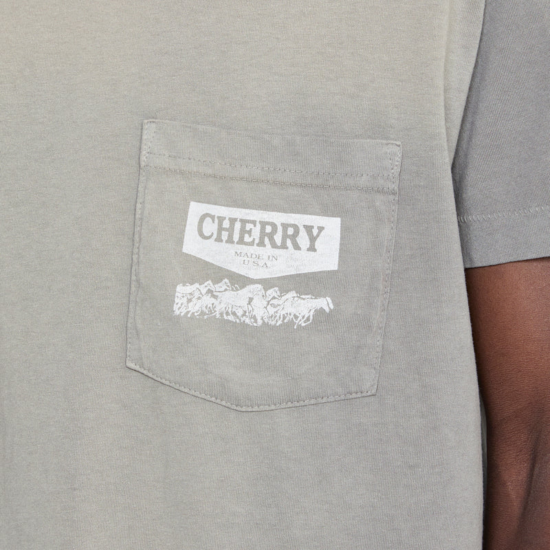 Western Chevron Boxy Pocket T-Shirt Smoke Tees