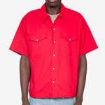 Western Twill Mechanic Shirt Cherry Red