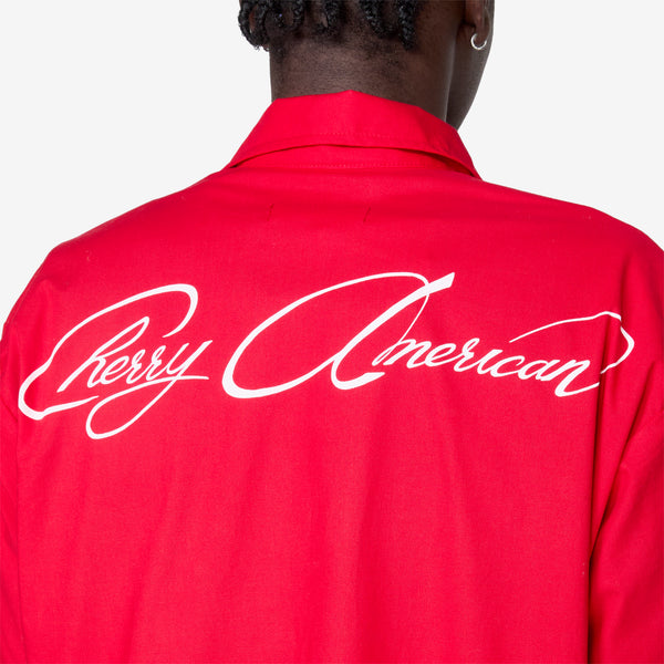 Western Twill Mechanic Shirt Cherry Red Shirts