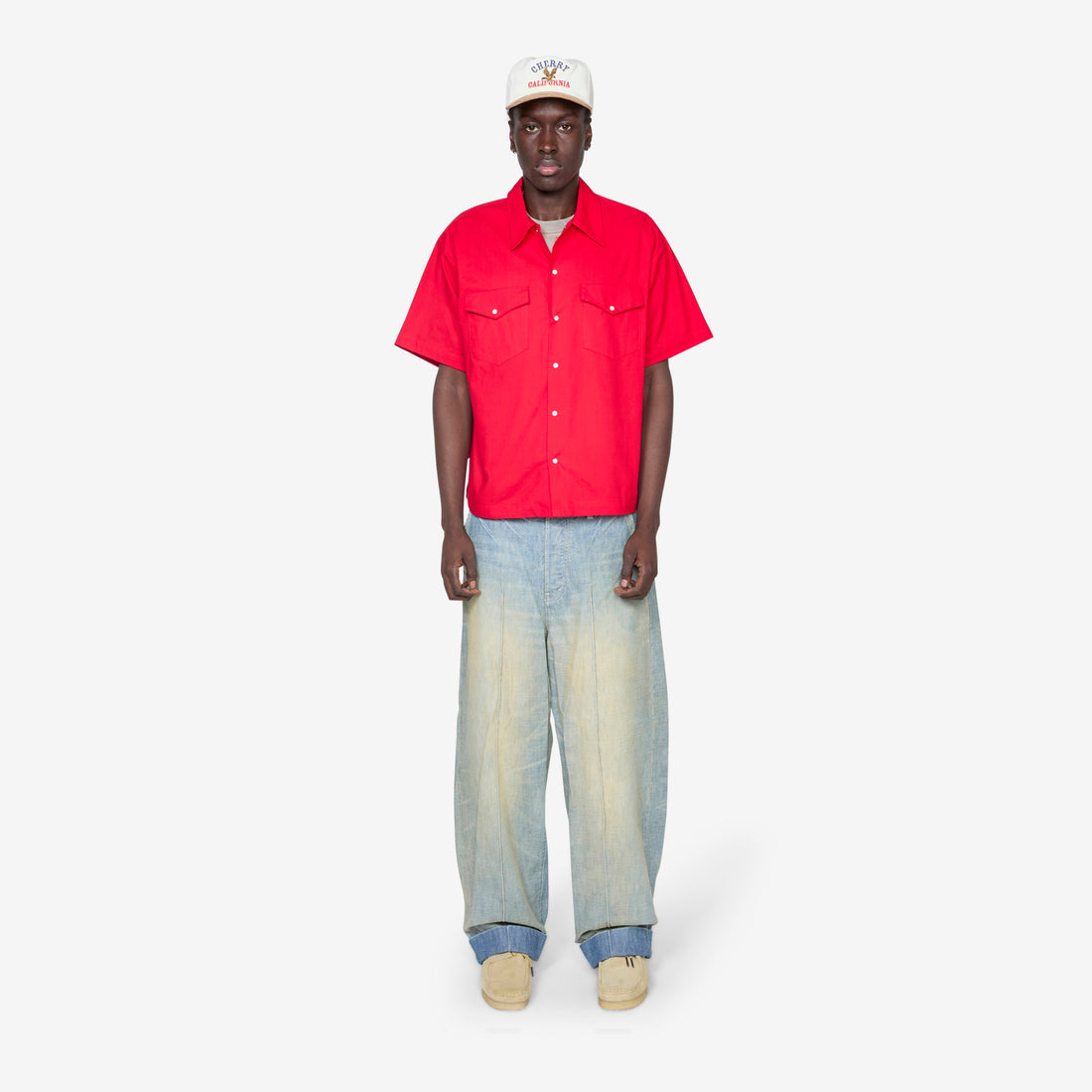 Western Twill Mechanic Shirt Cherry Red Shirts
