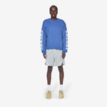 Cotton Knit Crewneck Sweater Steel Blue