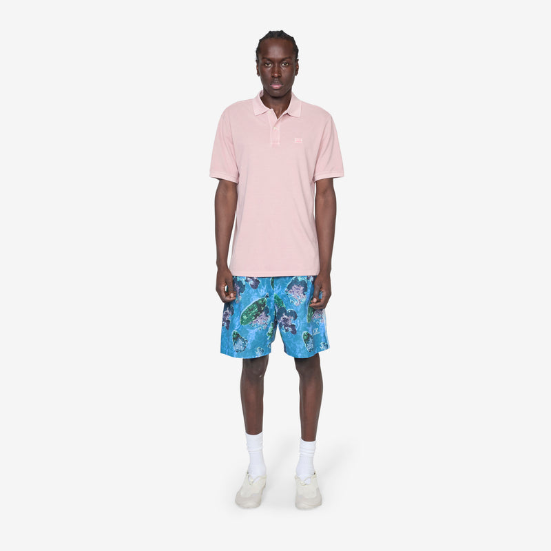 Flatt Nylon Flower Printed Swim Shorts Surf Blue
