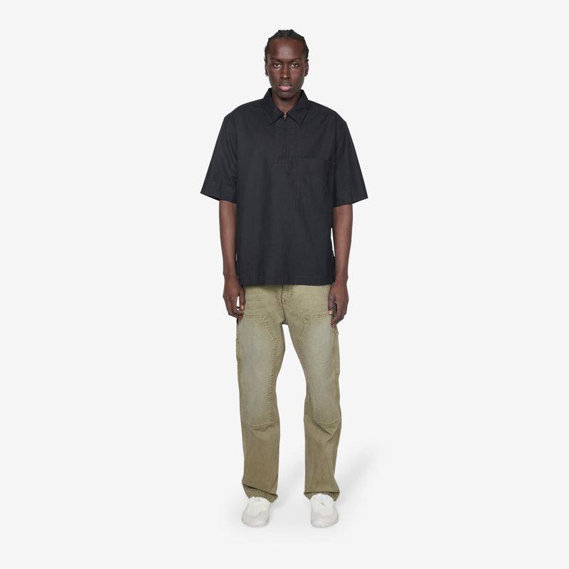 Half Zip Pull On Shirt Black Shirts