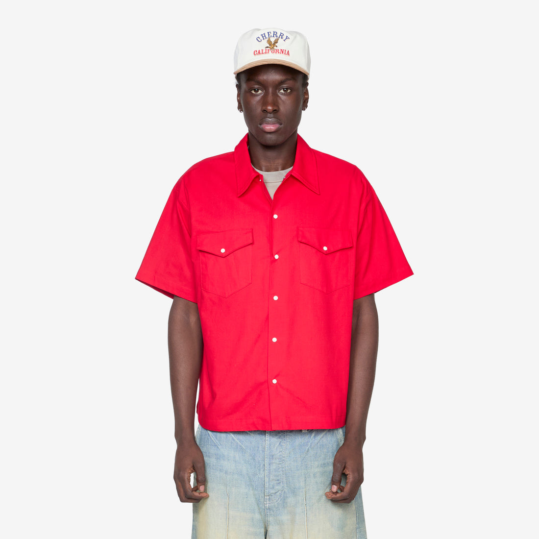 Western Twill Mechanic Shirt Cherry Red Shirts