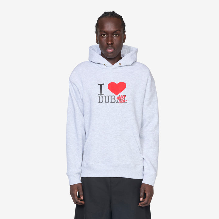 I <3 Dub Heather Grey Hoodie Front