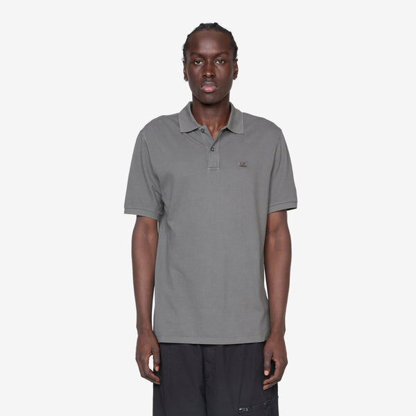 24/1 Piquet Logo Polo Smoked Pearl