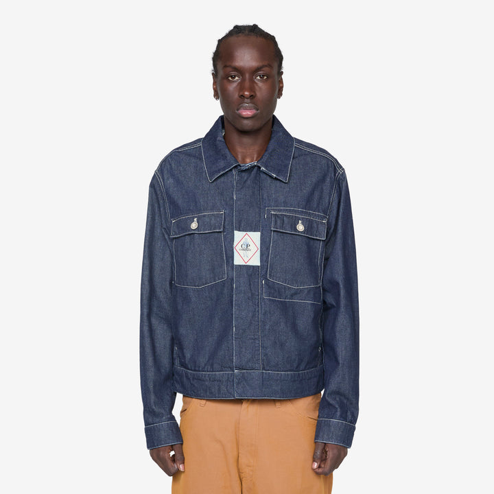 3/1 Hand Plated Short Jacket Denim Front