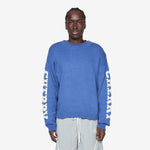 Cotton Knit Crewneck Sweater Steel Blue