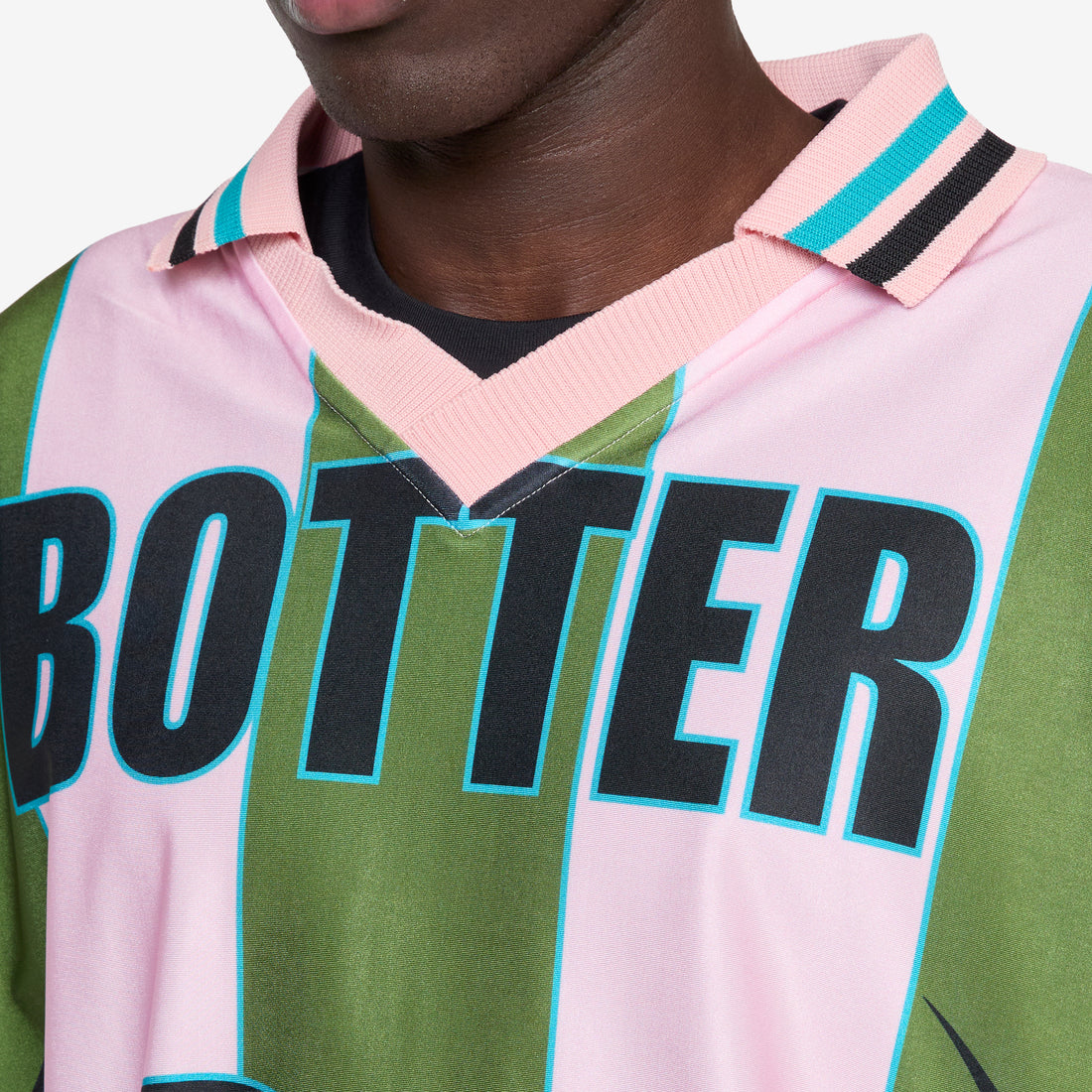 BOTTER x Reverse Soccer T-Shirt Striped Pink | Green Tees