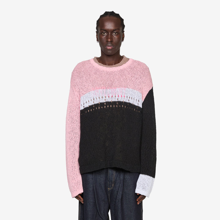Richman Open Knit Pink | Black Front