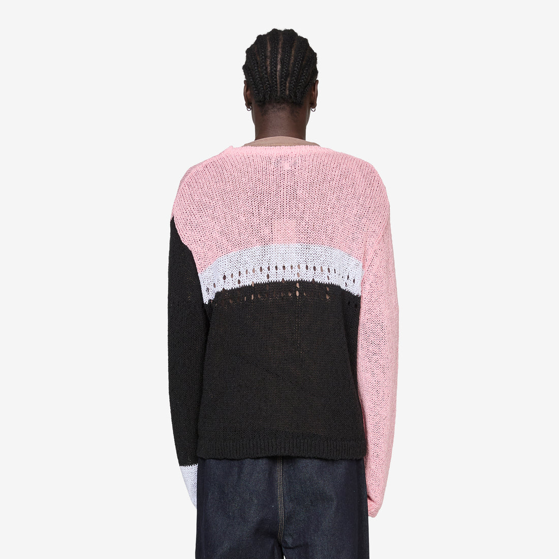 Richman Open Knit Pink | Black Jumpers