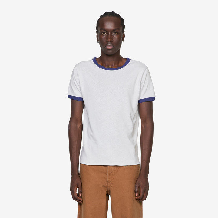 Contrast Trim T-Shirt Chalk Front