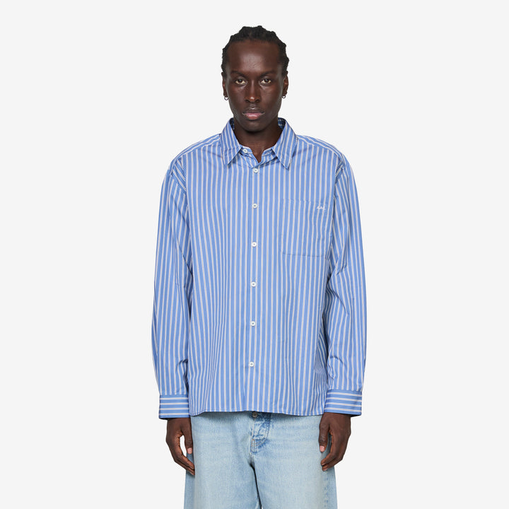 Malo Poplin Shirt Glacier Blue Front
