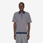 Half Zip Knit Polo Navy