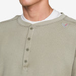 Bee Sun Faded Organic Waffle Serafino Longsleeve Grey | Green