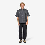 Aair Floweave Printed Check Short Sleeve Shirt Grey