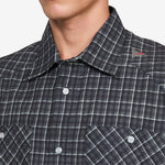Aair Floweave Printed Check Short Sleeve Shirt Grey