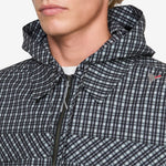 Aair Floweave Printed Check Long Sleeve Hooded Shirt Anthracite