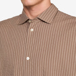 Bantu Shirt Cocoa Seersucker Stripe
