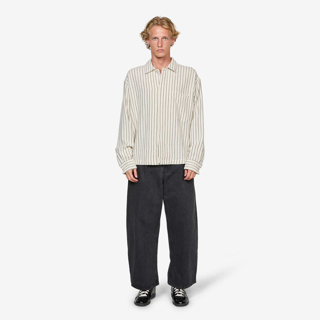 Rumba Shirt Blue Panama Stripe Shirts